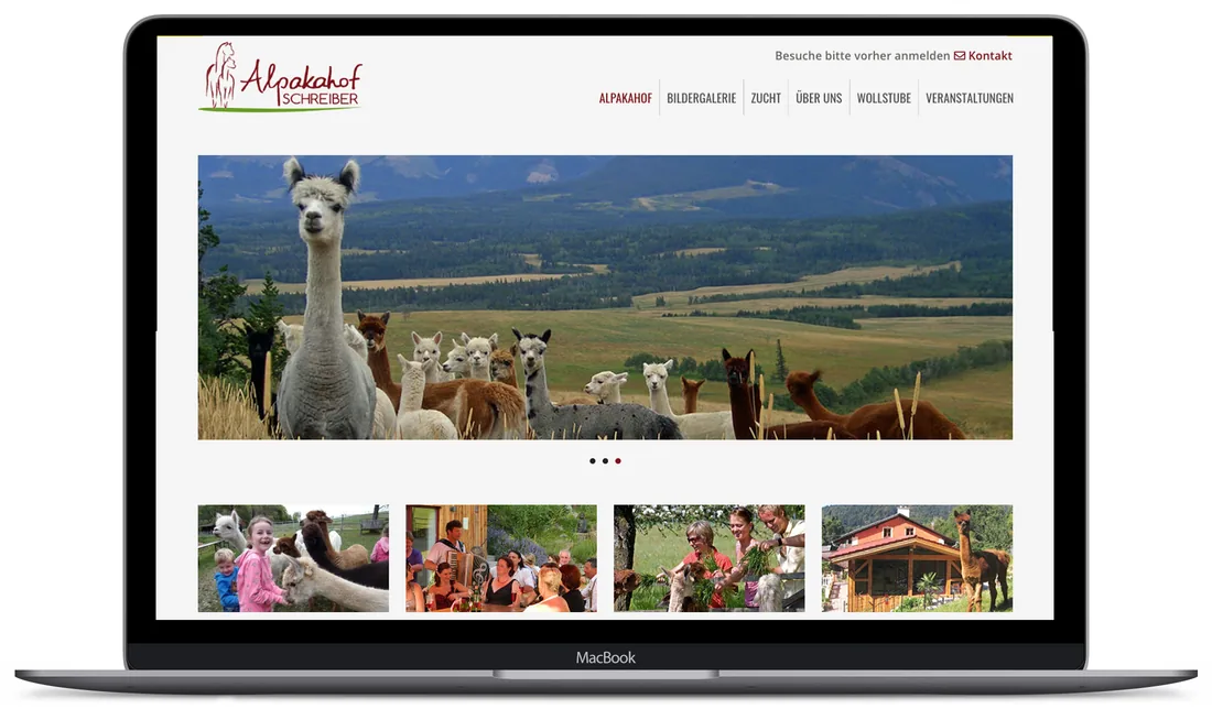 Website-Projekt Alpakahof Schreiber