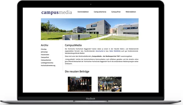 Website-Projekt Campus Media TH Deggendorf